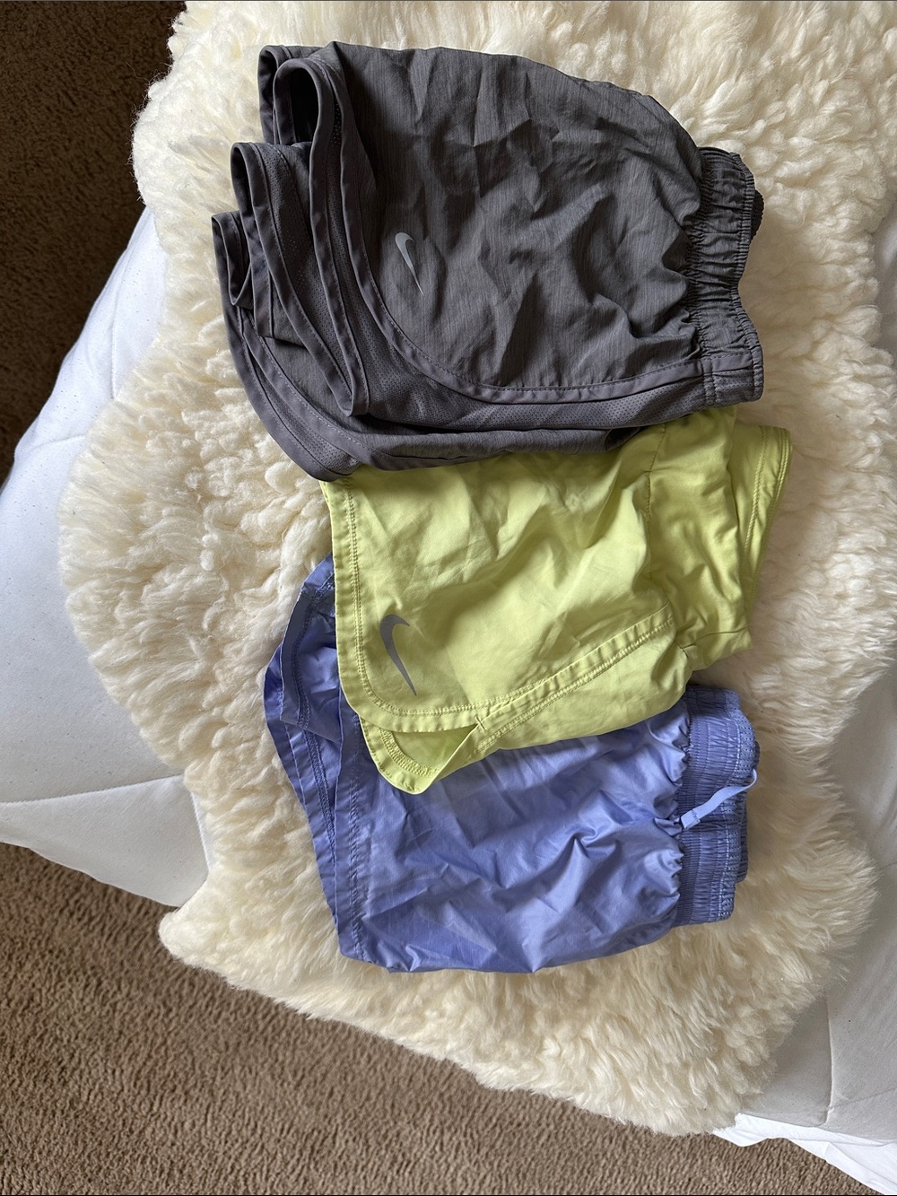 Nike Kids Shorts Trio - Gray, Lime, Lavender